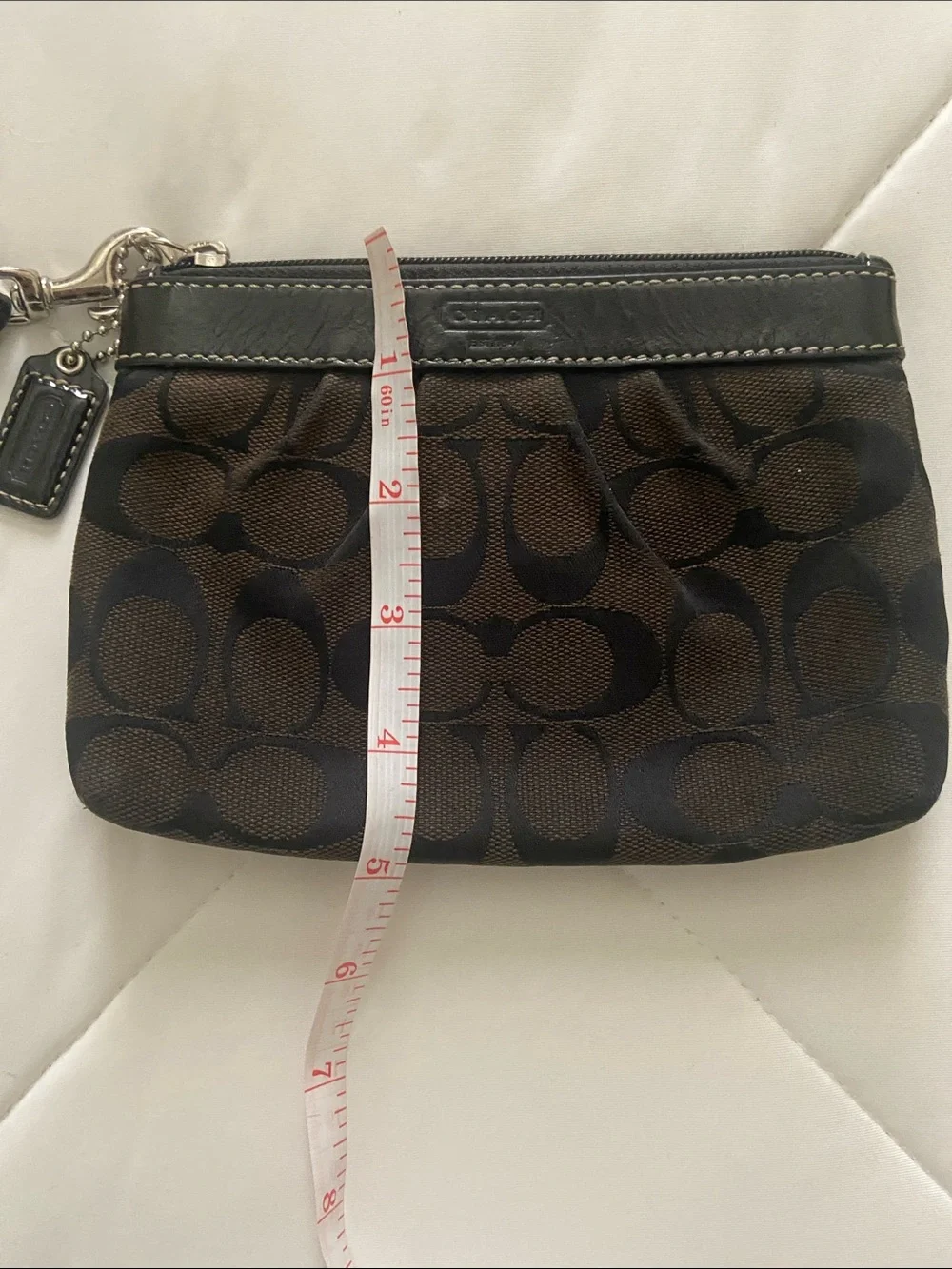 Coach Brown & Black Signature Wristlet